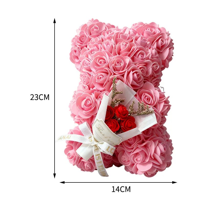 HEARTTED – Artificial Foam Rose Bear for Valentine's Day and Home Style Decoration
