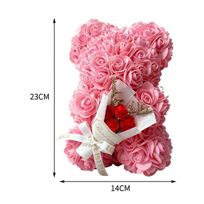 HEARTTED – Artificial Foam Rose Bear for Valentine's Day and Home Style Decoration