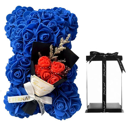 HEARTTED – Artificial Foam Rose Bear for Valentine's Day and Home Style Decoration