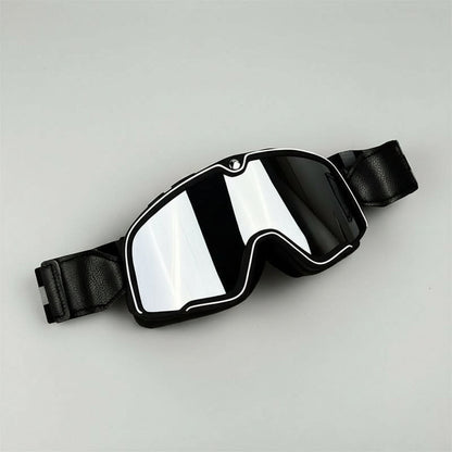 Retro motorbike goggles - men's vintage goggles with UV protection