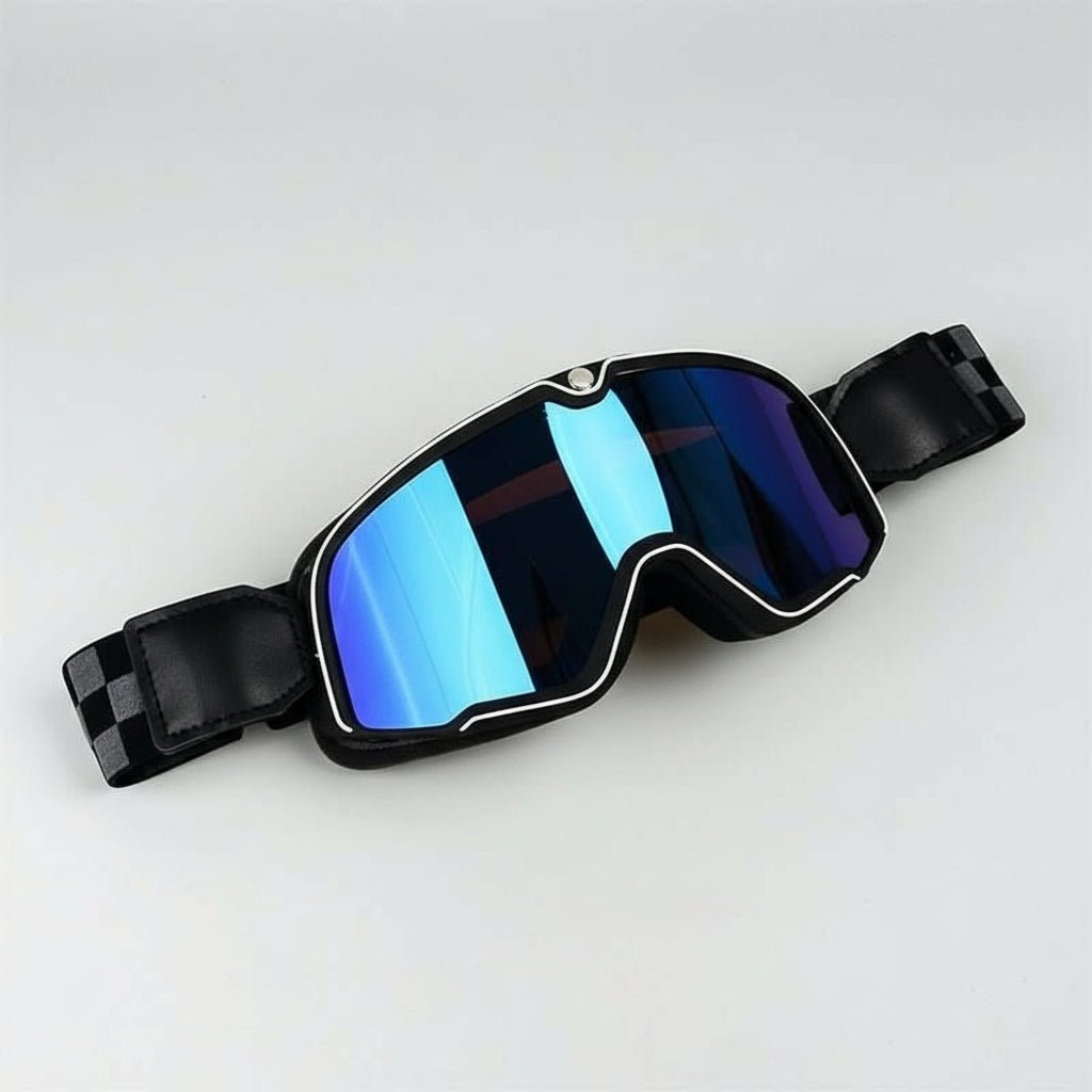 Retro motorbike goggles - men's vintage goggles with UV protection
