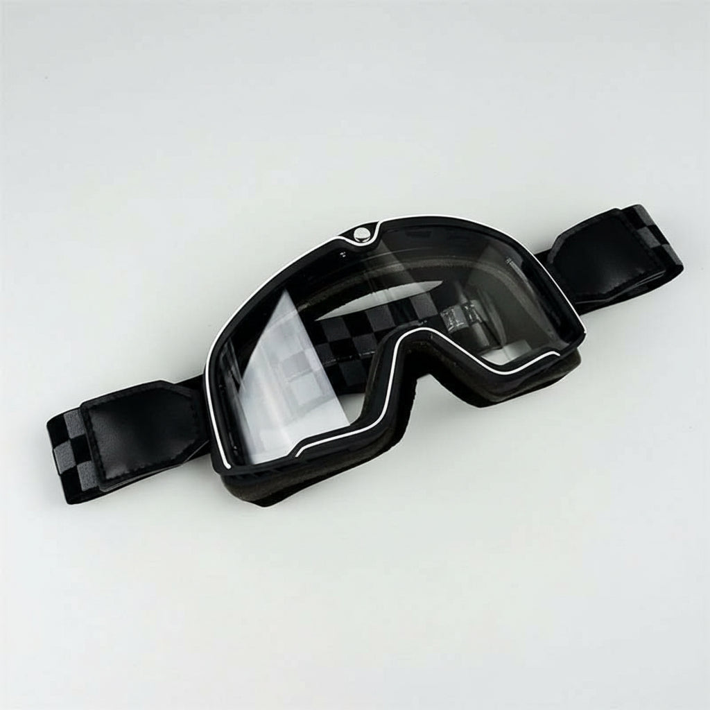 Retro motorbike goggles - men's vintage goggles with UV protection