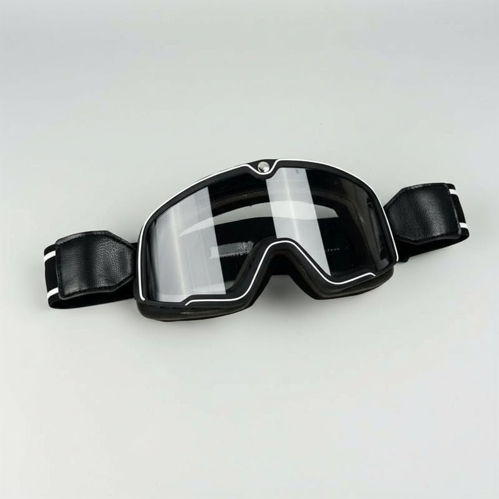 Retro motorbike goggles - men's vintage goggles with UV protection
