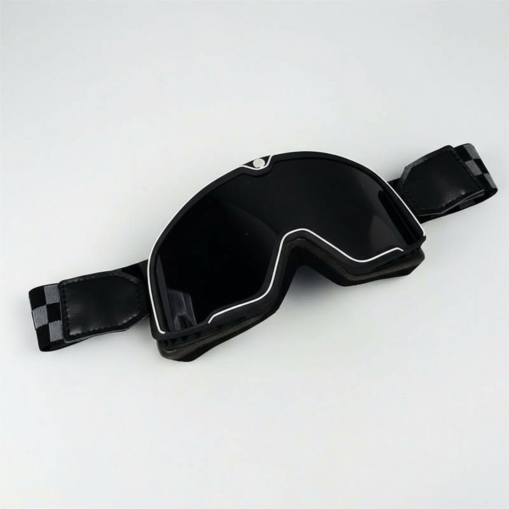 Retro motorbike goggles - men's vintage goggles with UV protection