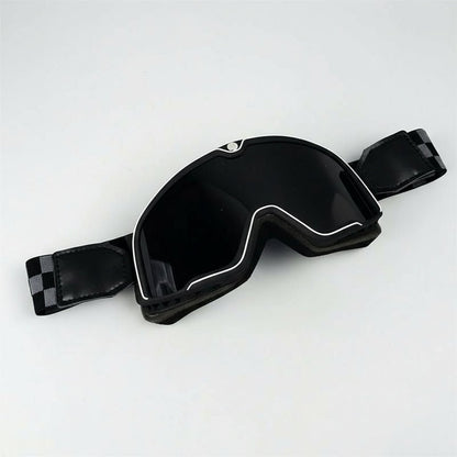 Retro motorbike goggles - men's vintage goggles with UV protection