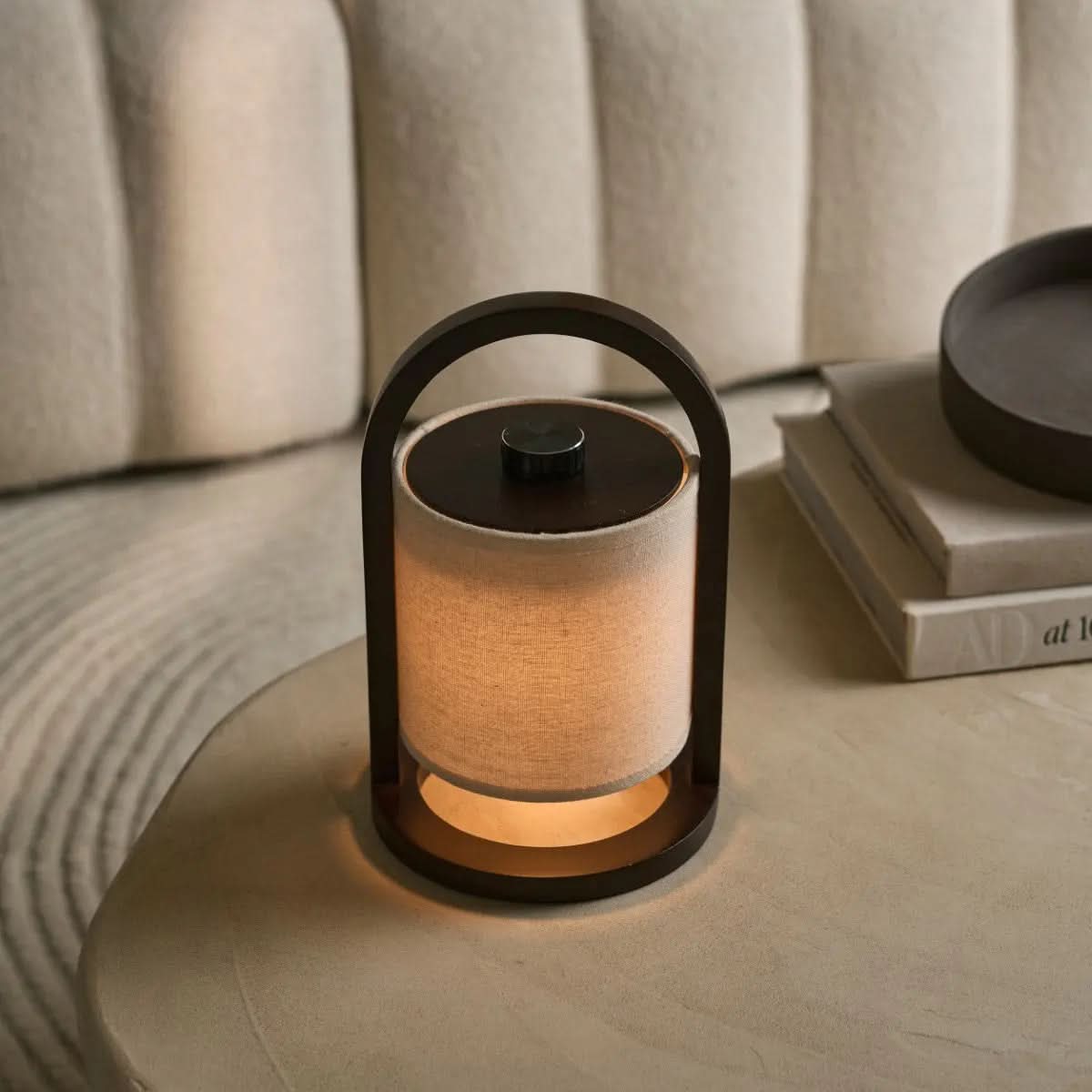 LumiWood LED table lamp - Wireless, 3 light modes & rechargeable battery up to 100 hours