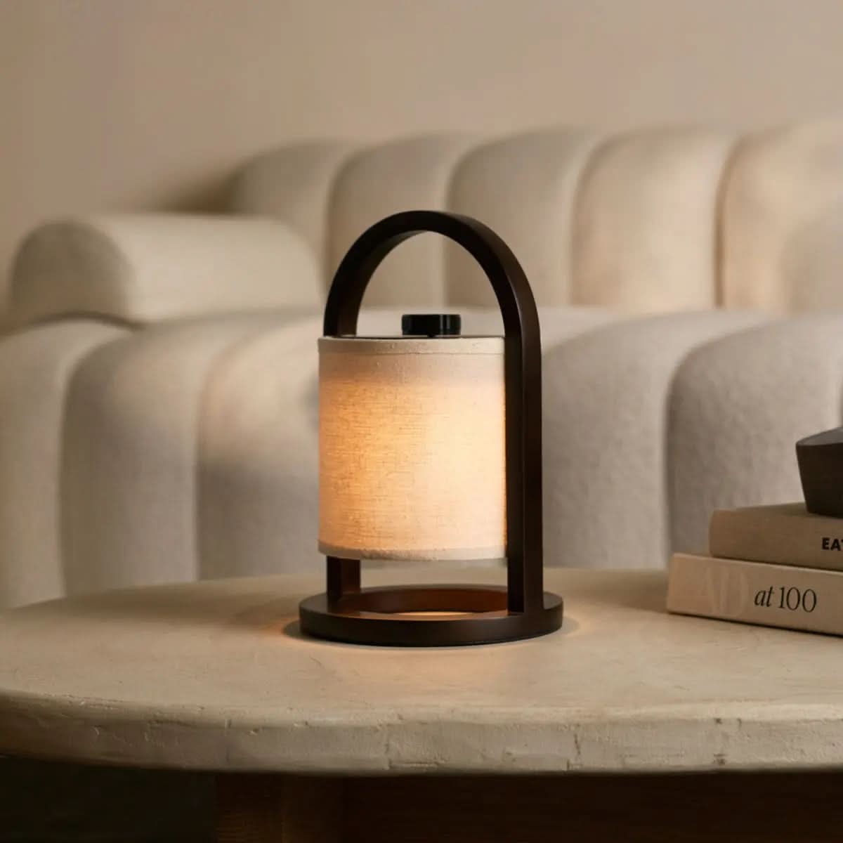 LumiWood LED table lamp - Wireless, 3 light modes & rechargeable battery up to 100 hours