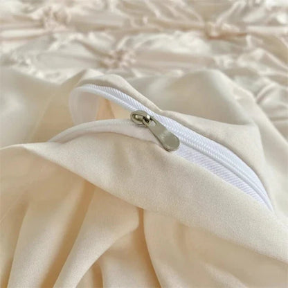 DREAMFRILL – Elegant Ruffle Duvet Cover Set with Floral Pattern