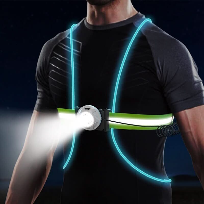 ReflectGlow LED Safety Vest - Adjustable luminous waistcoat for jogging & outdoor activities