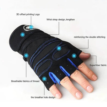 FITFLEX - Shock-resistant training gloves with wrist support | For weight training, fitness & cycling