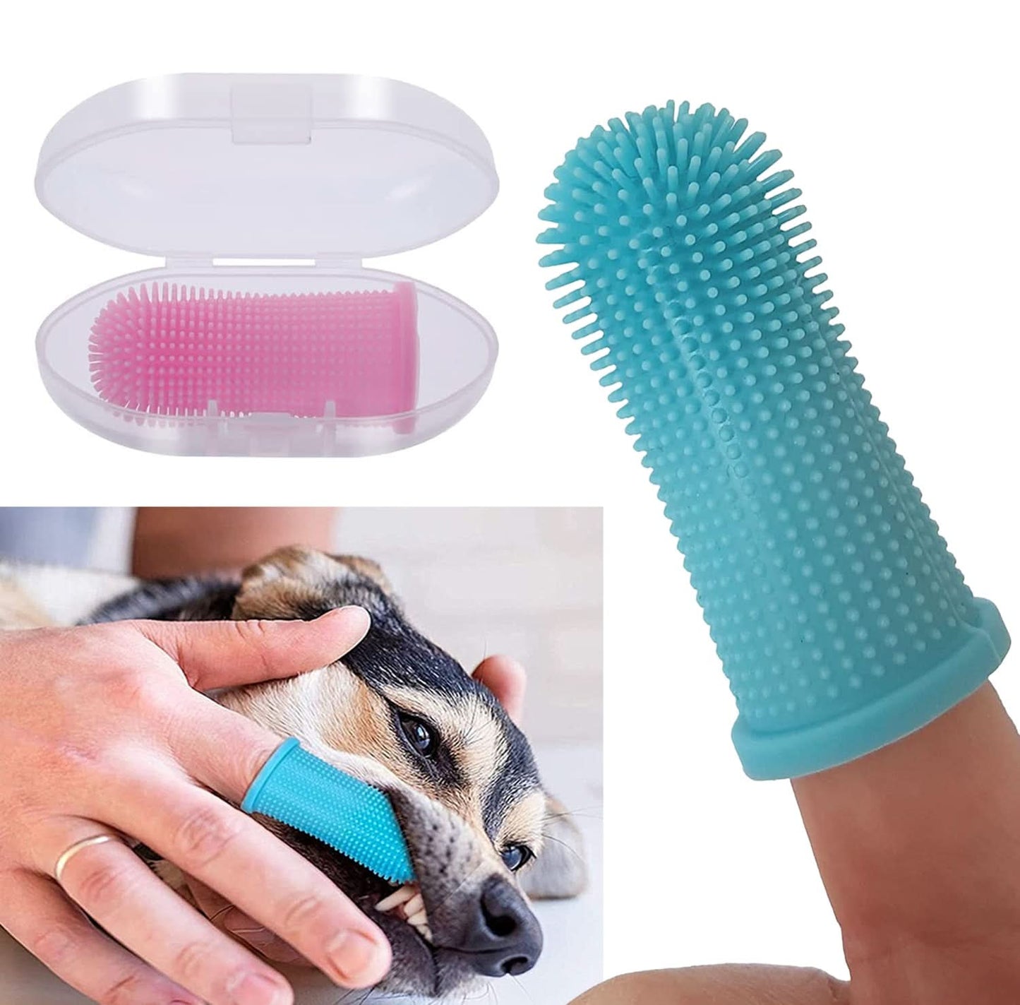 PAWCLEAN PRO - 360° silicone finger toothbrush for safe dental care for dogs