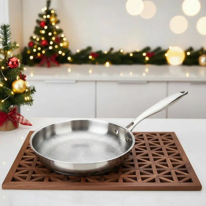 PANORIQ – 28/30 cm stainless steel 304 wok pan without coating for gas and induction stoves