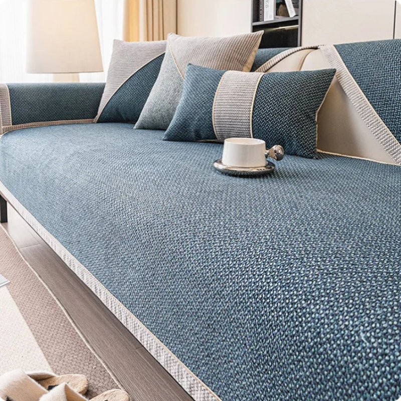 NATURWEFT – Non-slip cotton-linen sofa cover for all seasons