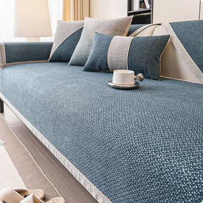 NATURWEFT – Non-slip cotton-linen sofa cover for all seasons
