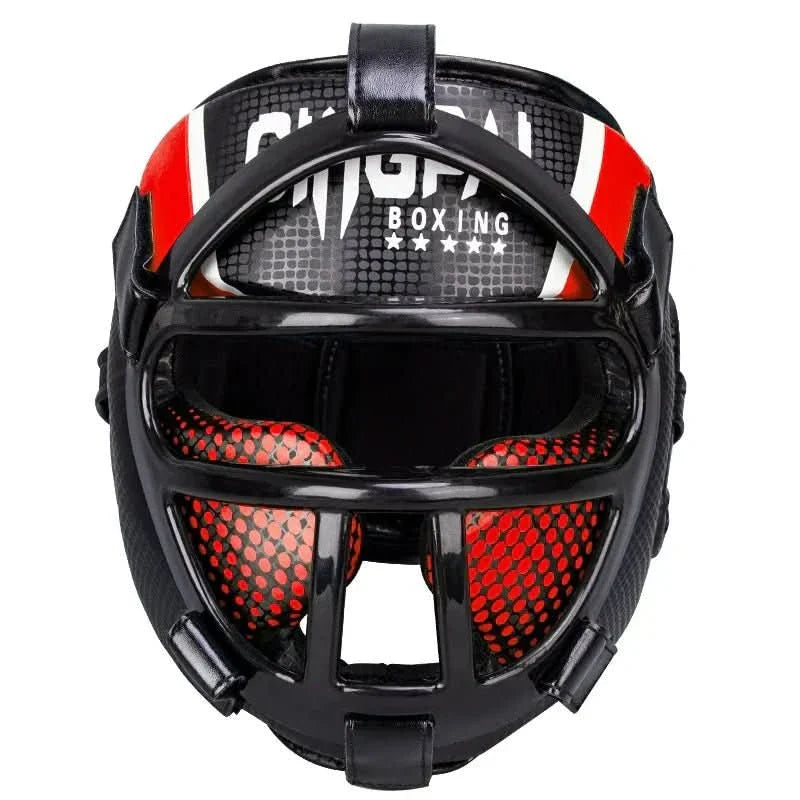 FightGuard Headgear - Premium head protection with face mask for martial arts