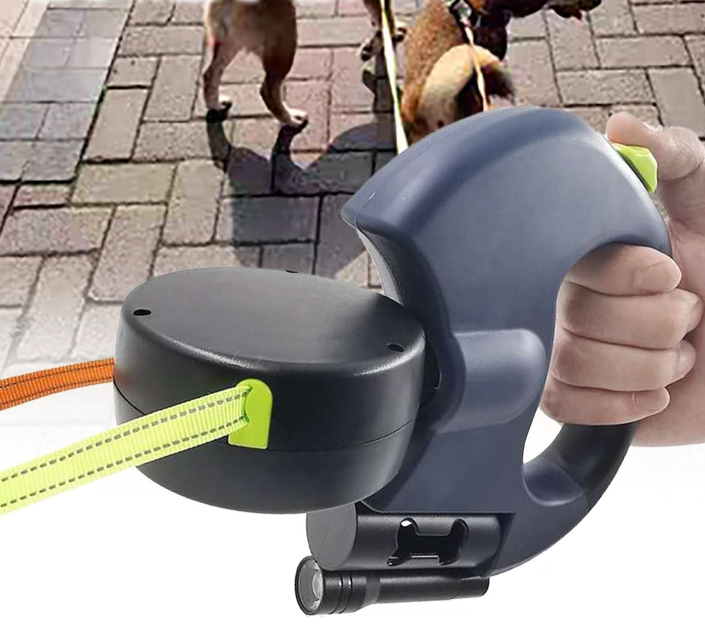PROPET DUO - Rolling lead for two dogs with integrated torch