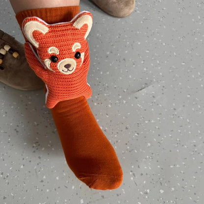 HUGFOOT – Cozy House Socks with Cute 3D Animal Accent & Secure Non-Slip Sole
