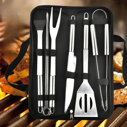GrillMaster stainless steel utensil set - premium barbecue tools for outdoor use