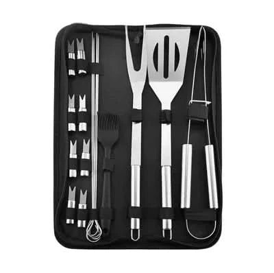 GrillMaster stainless steel utensil set - premium barbecue tools for outdoor use