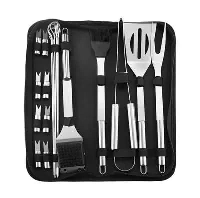 GrillMaster stainless steel utensil set - premium barbecue tools for outdoor use