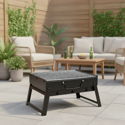 CampFlare stainless steel charcoal barbecue - Compact outdoor barbecue for travelling & camping