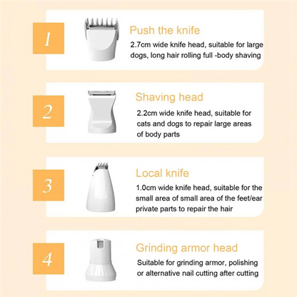 PetGroom Pro - 4-in-1 pet trimmer (coat & claw care in one device)