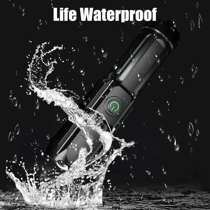 LUMATRON – Powerful LED Flashlight with 100000 Lumens, USB Charging & Waterproof Zoom Design