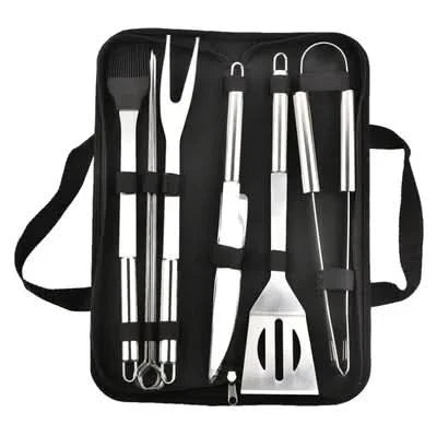 GrillMaster stainless steel utensil set - premium barbecue tools for outdoor use