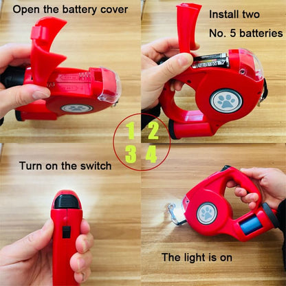 BRIGHTSTRIDE – LED Dog Leash with Integrated Flashlight for Safe Walks