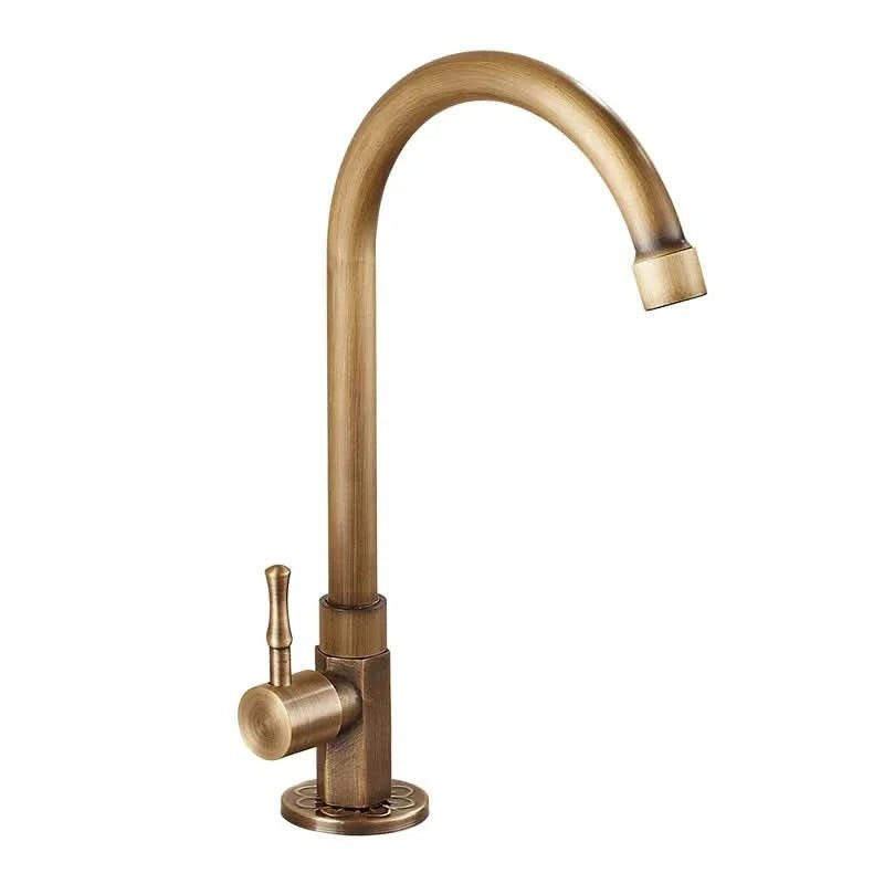 GoldenSwan Faucet – Antique Swan Neck Brass Kitchen Tap