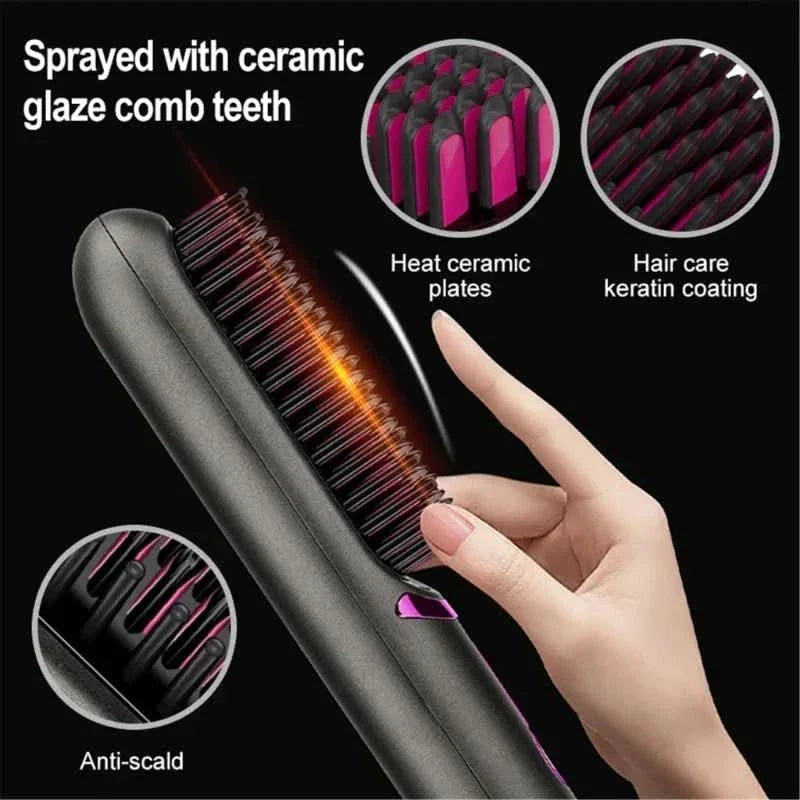 Tima Styler - Cordless straightening brush styler for straight hair everywhere