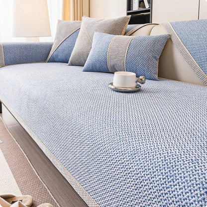 NATURWEFT – Non-slip cotton-linen sofa cover for all seasons