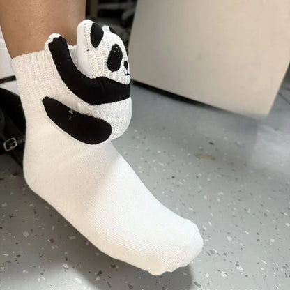 HUGFOOT – Cozy House Socks with Cute 3D Animal Accent & Secure Non-Slip Sole