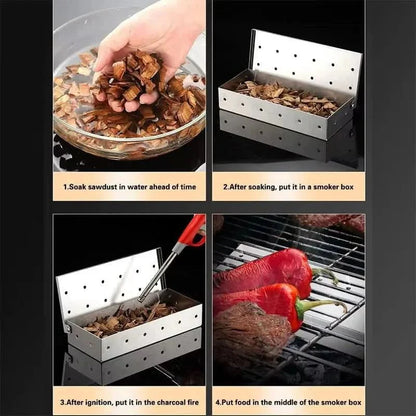 GrillEdge Premium stainless steel smoker box - flavour enhancer for outdoor BBQs