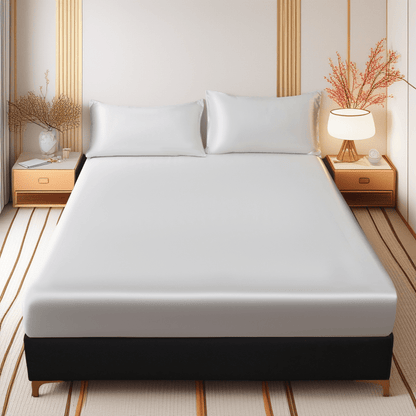 BETTSANFT – Cooling Satin Fitted Sheet for Breathable Comfort in Single Size