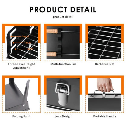 GrillMate Fold - Foldable steel garden barbecue for camping & garden