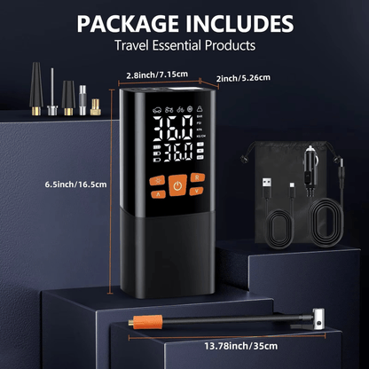 INFLATIQ – Portable 180 PSI Air Compressor with 25000mAh Battery & Digital Pressure Display