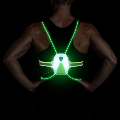ReflectGlow LED Safety Vest - Adjustable luminous waistcoat for jogging & outdoor activities