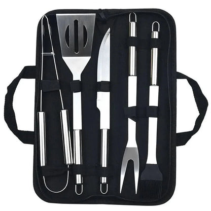 GrillMaster stainless steel utensil set - premium barbecue tools for outdoor use