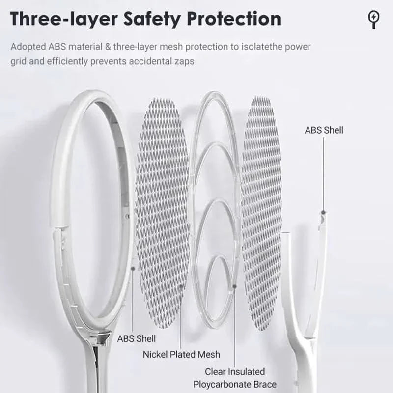 ZapGuard Mosquito Zapper - 5-in-1 mosquito repellent with insect swatter & LED lamp
