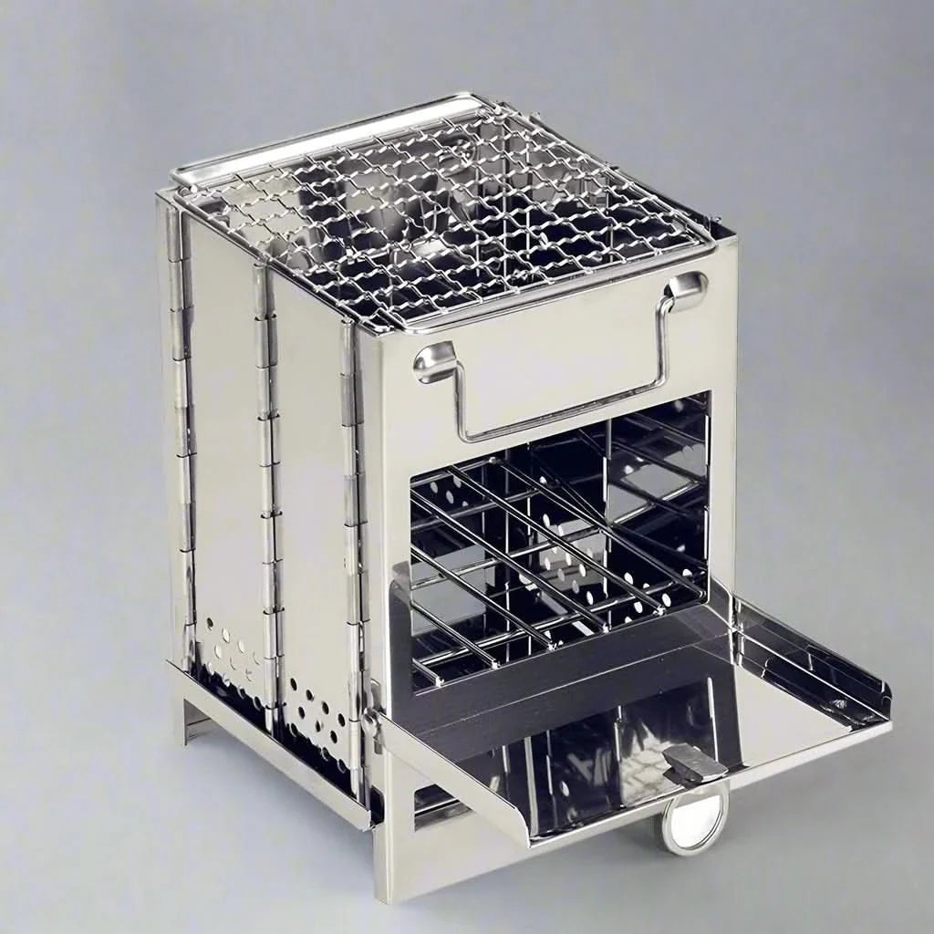 EcoCamp Folding wood stove - Portable stainless steel cooker