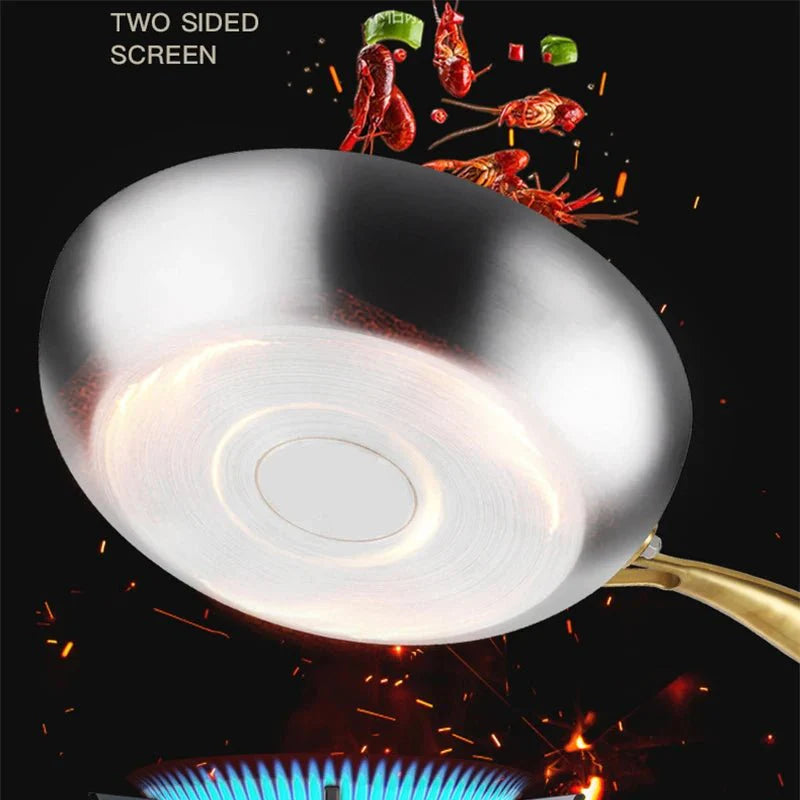 STEELTRIQ – 316 stainless steel frying pan with 7-layer design, 2 mm wall thickness and induction compatibility