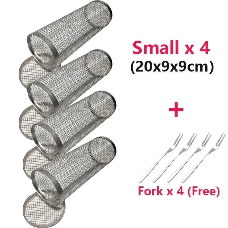 GrillCraft Rotating BBQ basket - stainless steel for even cooking