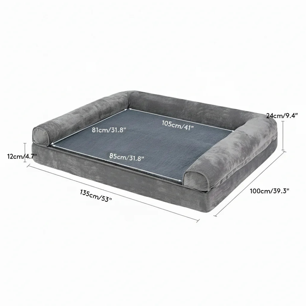 ZENHAVEN – Orthopedic dog bed made of memory foam with water-repellent cover & plush comfort