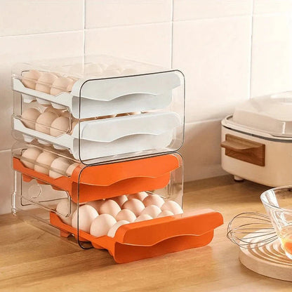 EGGSTACK – 2-layer refrigerator egg box with drawers and 32-capacity