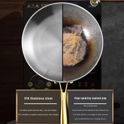 STEELTRIQ – 316 stainless steel frying pan with 7-layer design, 2 mm wall thickness and induction compatibility