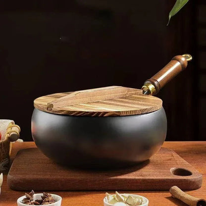 FORGIRON – Hand-forged iron pan with wooden handle and optional lid (24/28 cm)