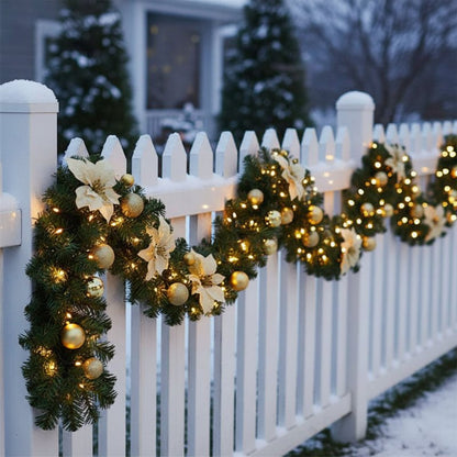 GLOWTWINE – Illuminated Christmas garland made of rattan with warm white LED lights, 2.7 m