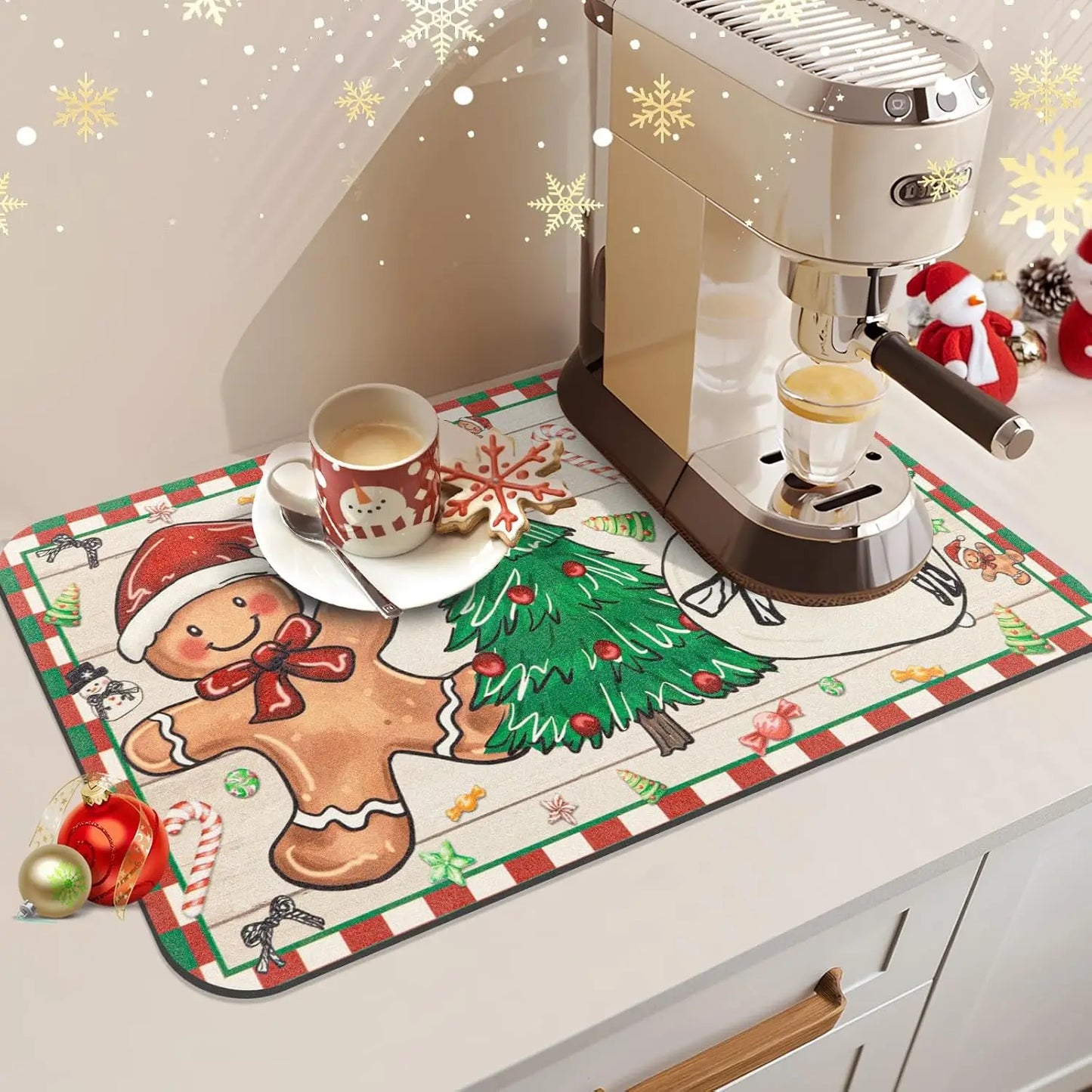 SNOWMATIQ – Christmas kitchen mat for drying & decorative purposes