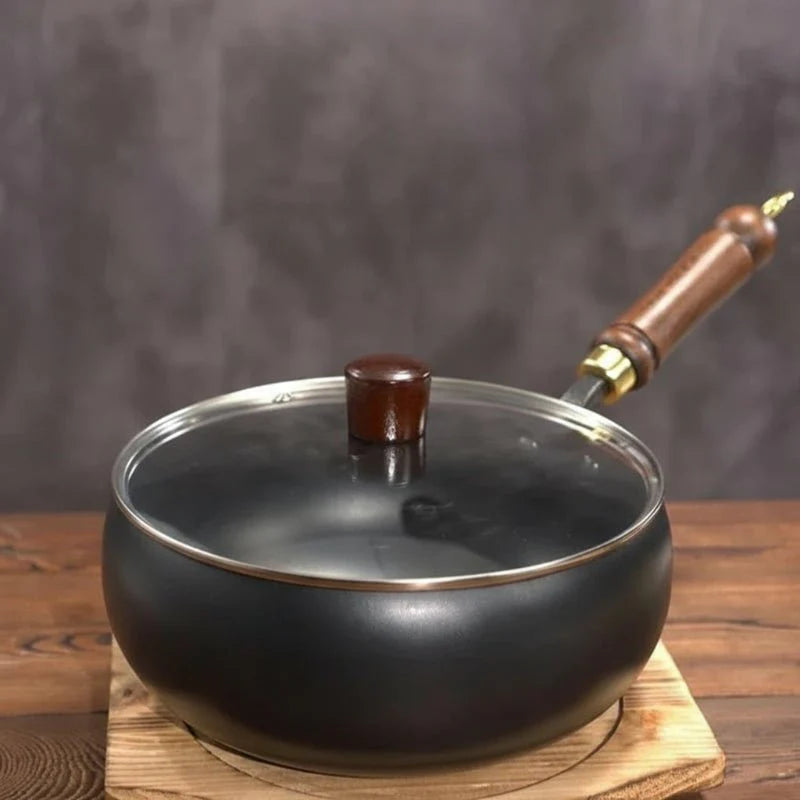 FORGIRON – Hand-forged iron pan with wooden handle and optional lid (24/28 cm)